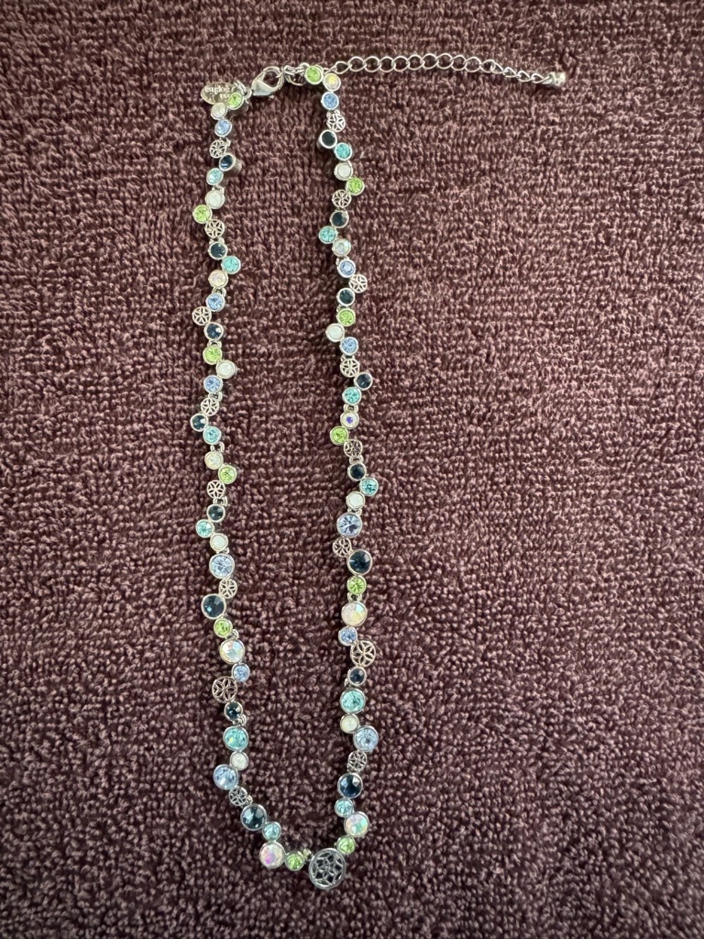 Lia Sophia Silver Necklace with Blue Stones